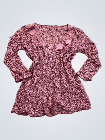 Pink Floral Knit Top
