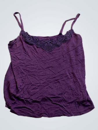 Purple Tank Top with Lace Detail