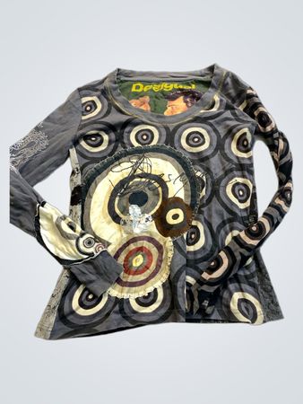Desigual Graphic Print Long Sleeve Top