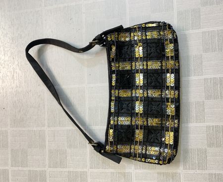 Black sequined shoulder bag