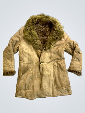 Brown Suede Shearling Coat