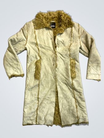 Steve Kettell Beige Fur Trimmed Coat