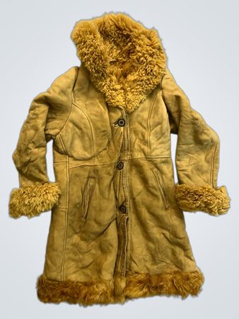 Brown Suede Jacket with Fur Trim