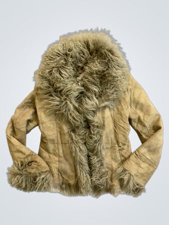 Shearling Jacket with Fur Trim