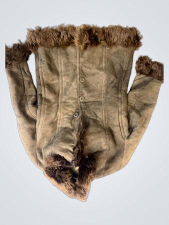 Brown Suede Jacket with Fur Trim