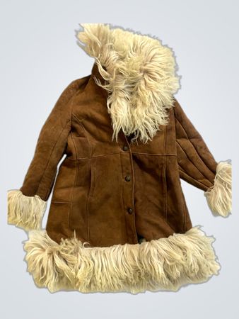 Brown Suede Jacket with Fur Trim