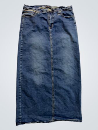Noize Women's Embroidered Denim Maxi Skirt