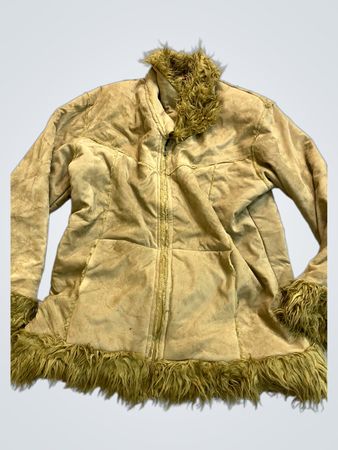 Tan Faux Fur Trimmed Jacket