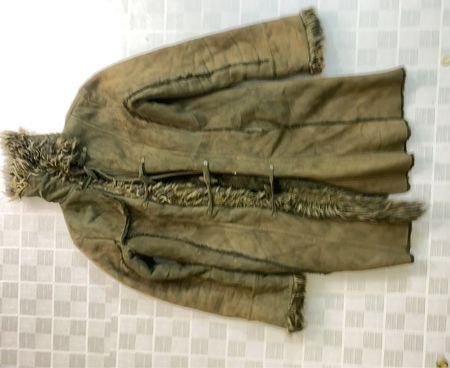 Brown Suede Coat with Fur Trim