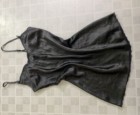 ESMARA Lingerie Black Satin Slip Dress