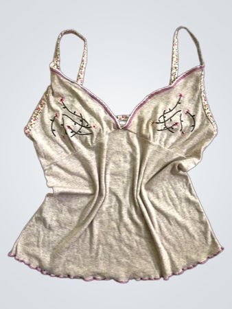 DINEA Women's Floral Trim Cami Top