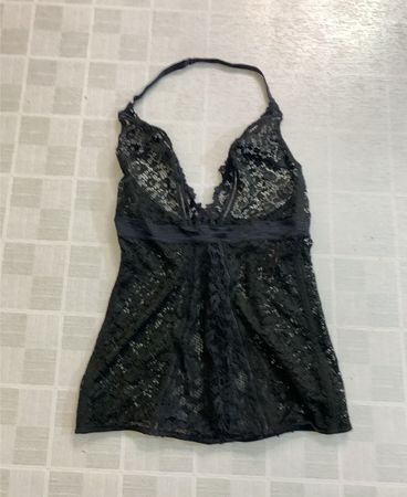 Victoria's Secret Schwarzes Spitzen-Cami-Top