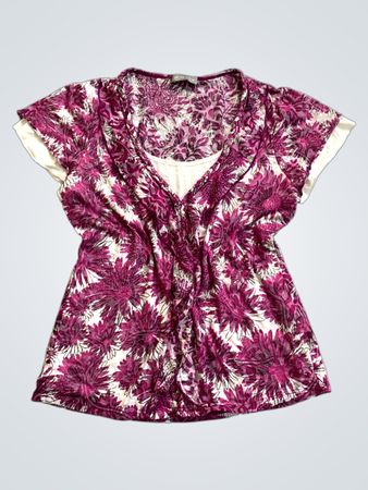 Per Una Floral Print Short Sleeve Top