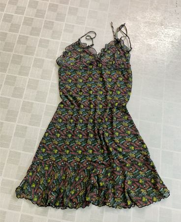 Robe nuisette imprimée noire