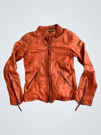 Jones Orange Leather Jacket