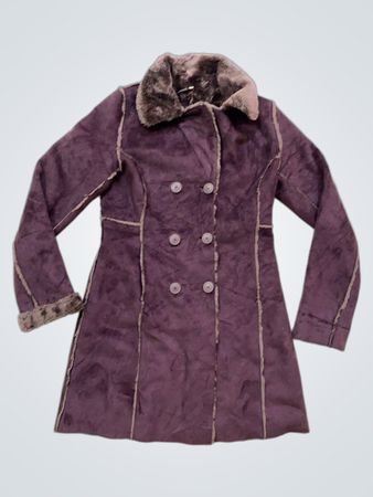 Purple Faux Fur Lined Coat
