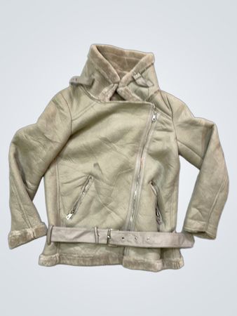 Beige Faux Shearling Lined Jacket