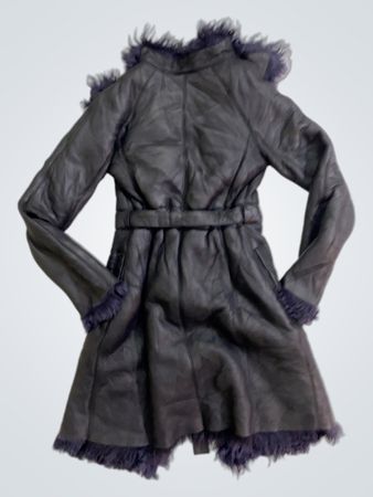 Black Coat with Fur Trim