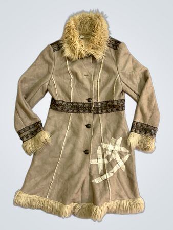 Promod Faux Fur Trimmed Coat
