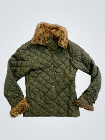 Veste matelassée avec garniture en fourrure