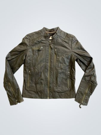 Veste en faux cuir marron