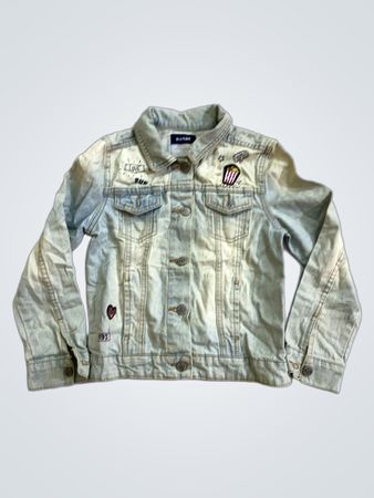 Light Wash Denim Jacket with Patches