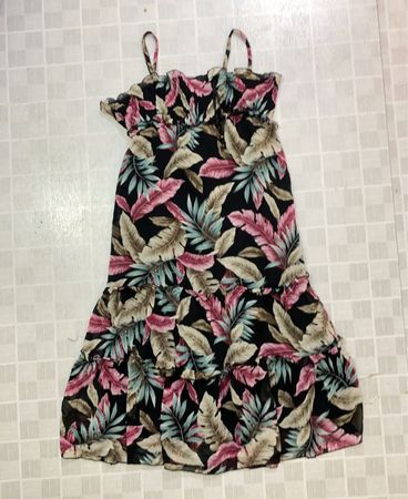 Women's Tropical Print Ruffle Dress