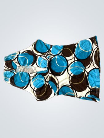 Cache Cache Haut Femme Imprimé Cercles Bleus Marron Blanc