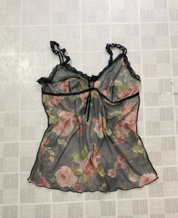 Durchscheinendes Blumendesign Babydoll Chemise