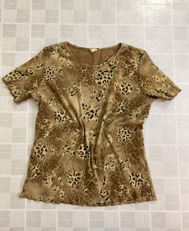 T-shirt à manches courtes imprimé léopard