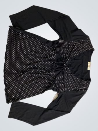 Lukstr Black Polka Dot Long Sleeve Top
