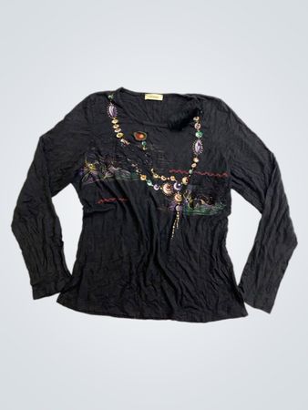 Kananga Black Dragonfly Print Long Sleeve Shirt