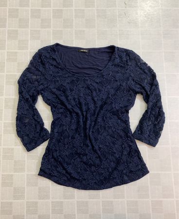 AMISU Navy Lace Top