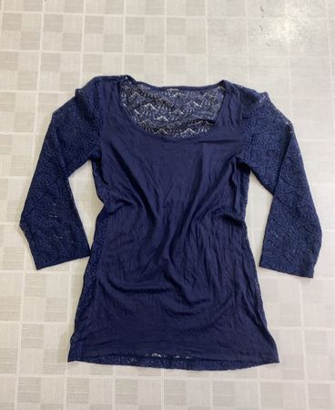 Navy Blue Lace Top