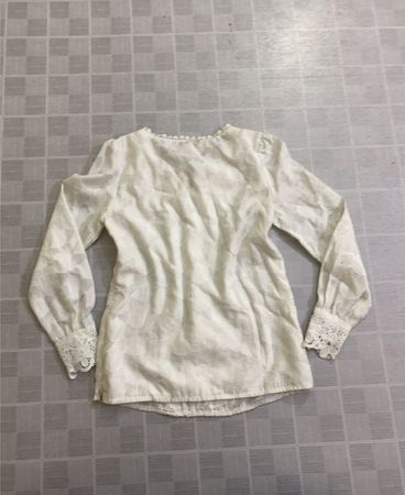 FONYOU FASHION Women's White Lace Trim Blouse