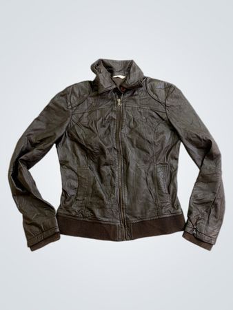 Veste en cuir synthétique marron