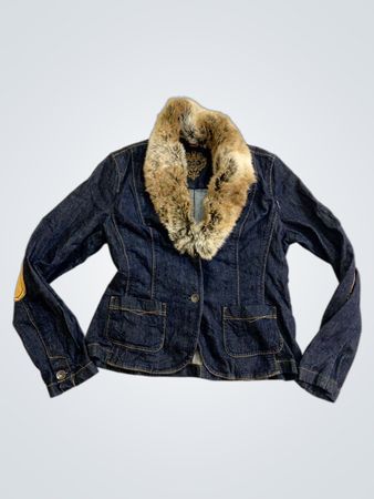 Esprit Denim Jacket with Fur Collar