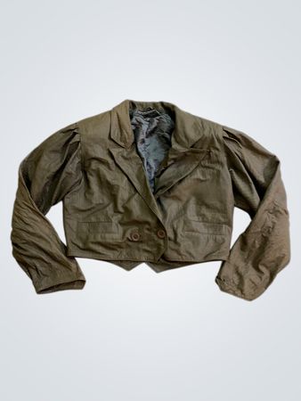 J. TAKA Leather Fabrication Cropped Jacket