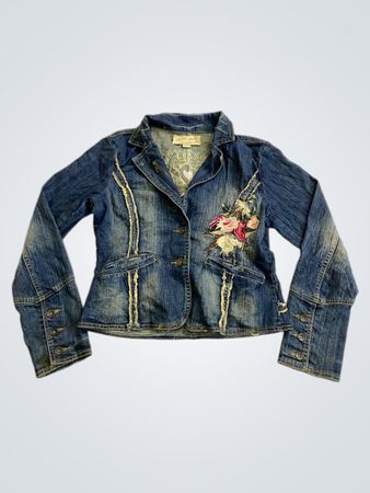 CHERRY JEANS Embroidered Denim Jacket