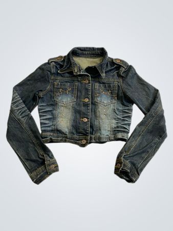 Veste en jean avec dos clouté