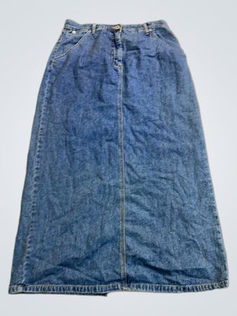 Red Dry Authentic Wear Denim Maxi Rock
