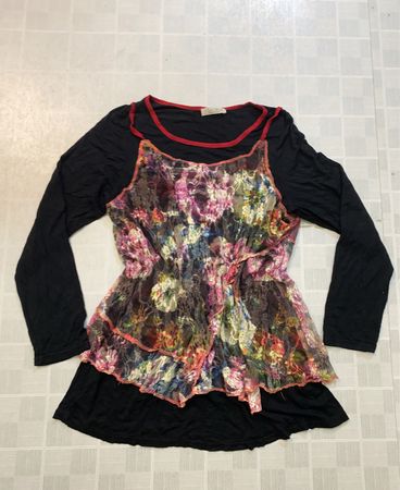 Lia Mode "Fabrique en France" Bluse mit Blumenmuster