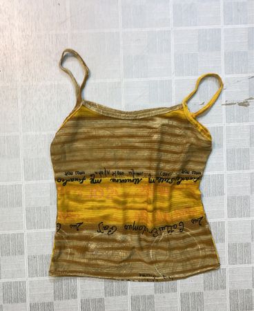 Gestreiftes Trägershirt mit Schriftzug