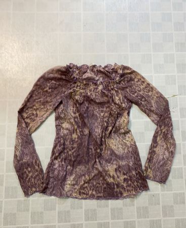 Promod Purple Floral Print Langarmtop