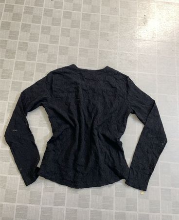 Kenny's Corp. Schwarzes Spitzenshirt mit langen Ärmeln
