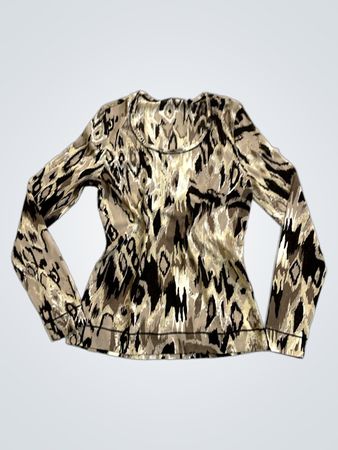 Leoprint Langarmshirt mit Größenschild S