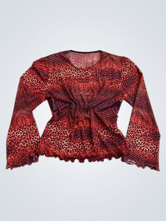 Rotes Animal-Print-Top