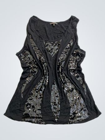 Morgan Black Pailletten-T-Shirt