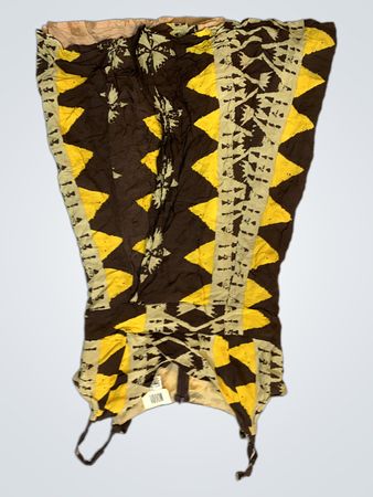 WOODY Dress with Yellow and Brown Geometric Pattern