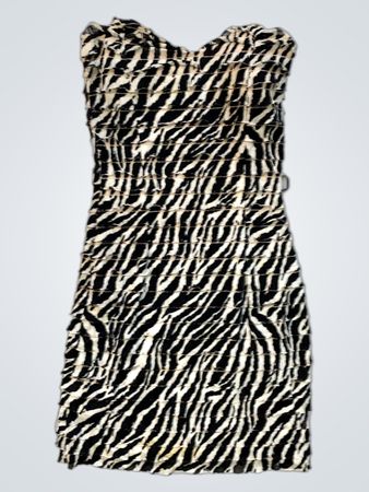 Morgan Zebra Print gerafftes Mini-Kleid